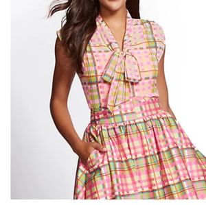 NY&Co Pink Plaid full skirt